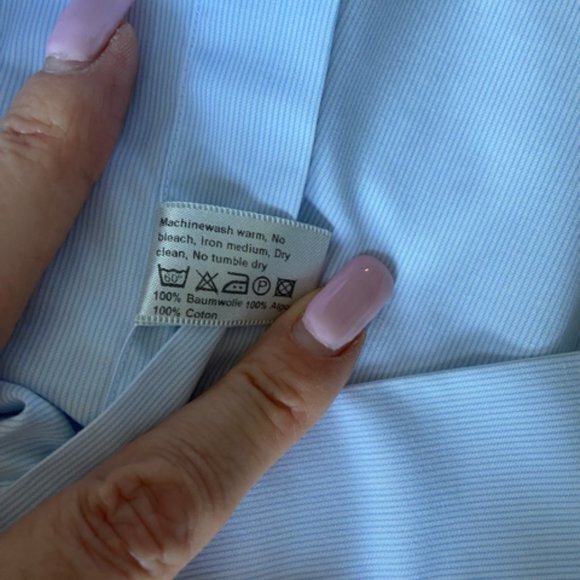 ETON Men's Dress Shirt in Fine Pinstripe Blue. Size 17/43 - Picture 8 of 16